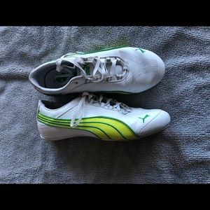 Puma white and lime green, size 8.5
